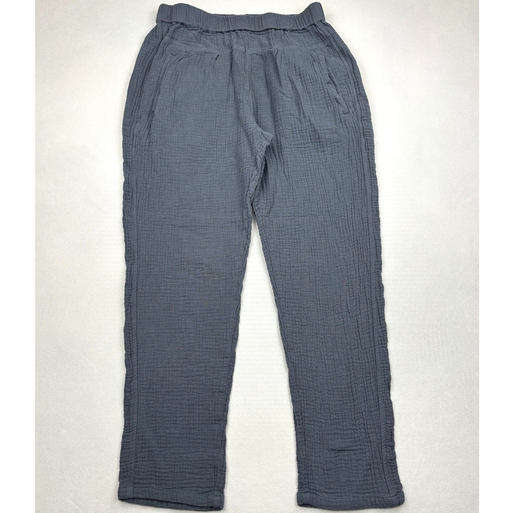 ROOLEE Womens Size XS Slate Blue 100% Cotton Double Gauze Elastic Waist Pants